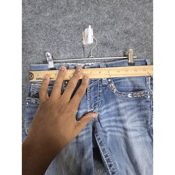 Ariat REAL Denim Shorts Womens 26R Blue Distressed Cut Off Frayed Western - Picture 3 of 10